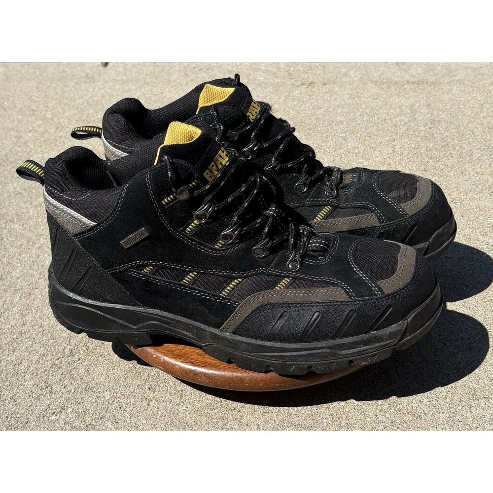 Brahma Kane Work Boots Mens Size 11 Black Yellow Waterproof Safety STEEL Toe